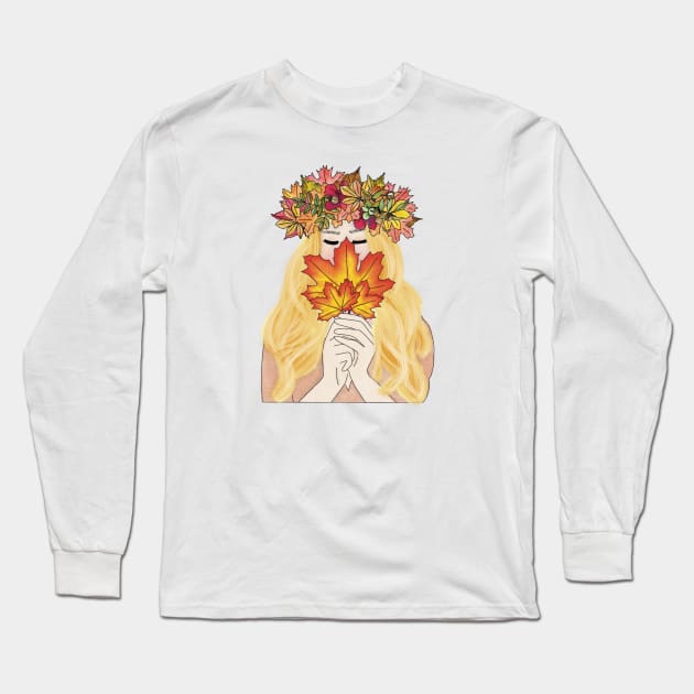 Autumn Queen Long Sleeve T-Shirt by piscoletters